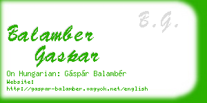 balamber gaspar business card