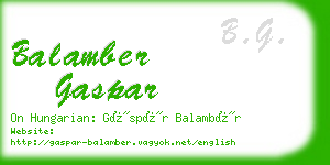 balamber gaspar business card